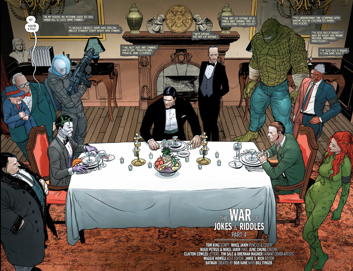 A Dinner At Wayne Manor The War Of Jokes And Riddles Pt 4 Batman 29 Words With Walsh